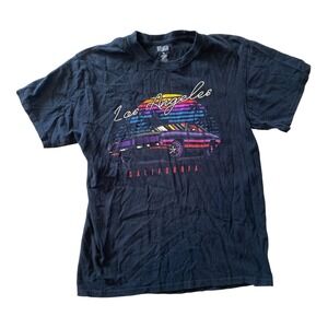 Brisco Brands - Los Angeles‎ California Graphic T-Shirt (M) - Black Cotton Tee